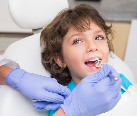 Child receiving comfortable children's dentistry