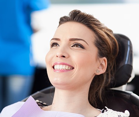 Smiling woman in dental chair