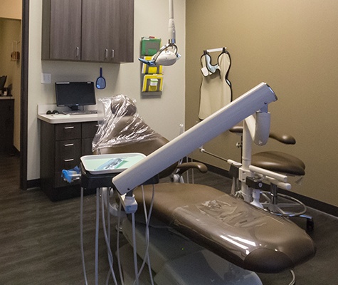 Comfortable dental exam room