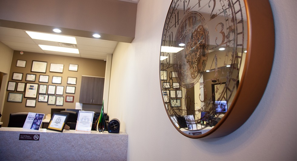 Welcoming dental office reception desk