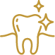 Icon of tooth with sparkles