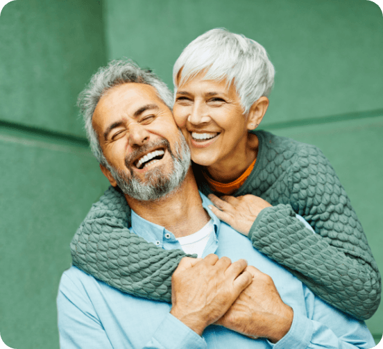 older couple smiling together