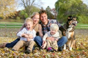 Family smiling together