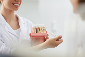 a patient attending their dental implant consultation 