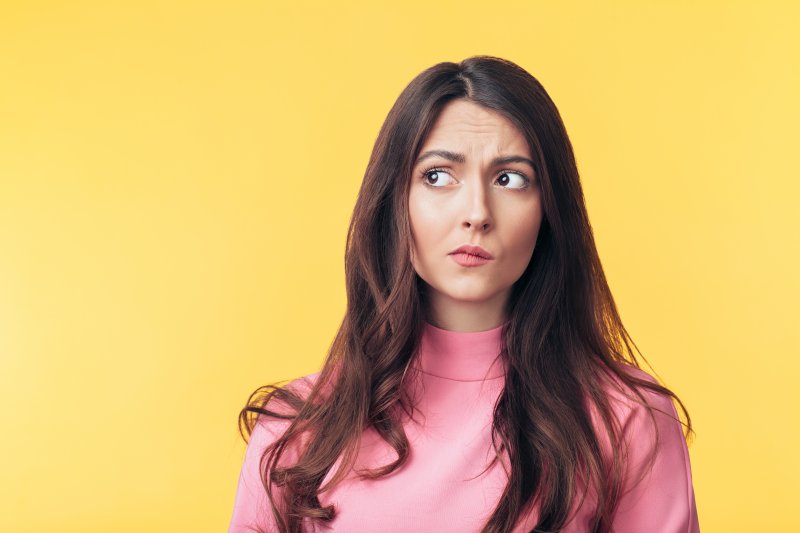 Woman with questioning expression